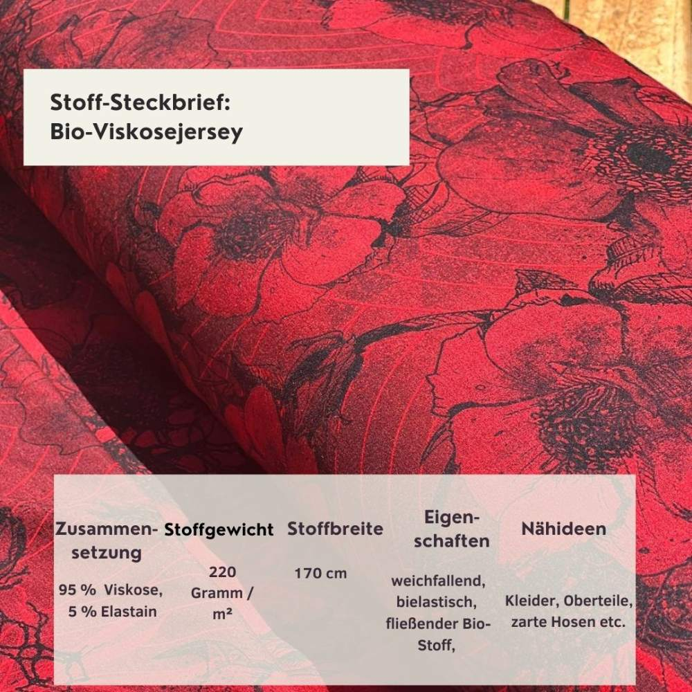 Bio Viskosejersey mit Überbreite: Eigenproduktion Moulin von Graustufen-Stoffe